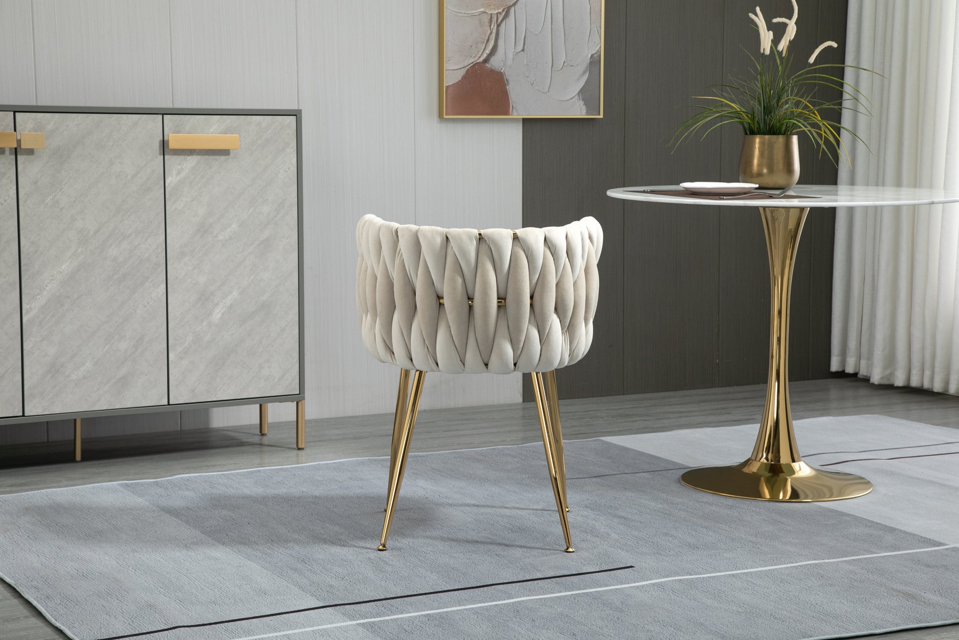 Coolmore Leisuredining Chairsaccent Chair1Pc Set Ivory Metal