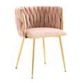 Coolmore Leisuredining Chairsaccent Chair2Pc Set Pink Metal