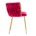 Coolmore Leisuredining Chairsaccent Chair2Pc Set Rose Red Metal