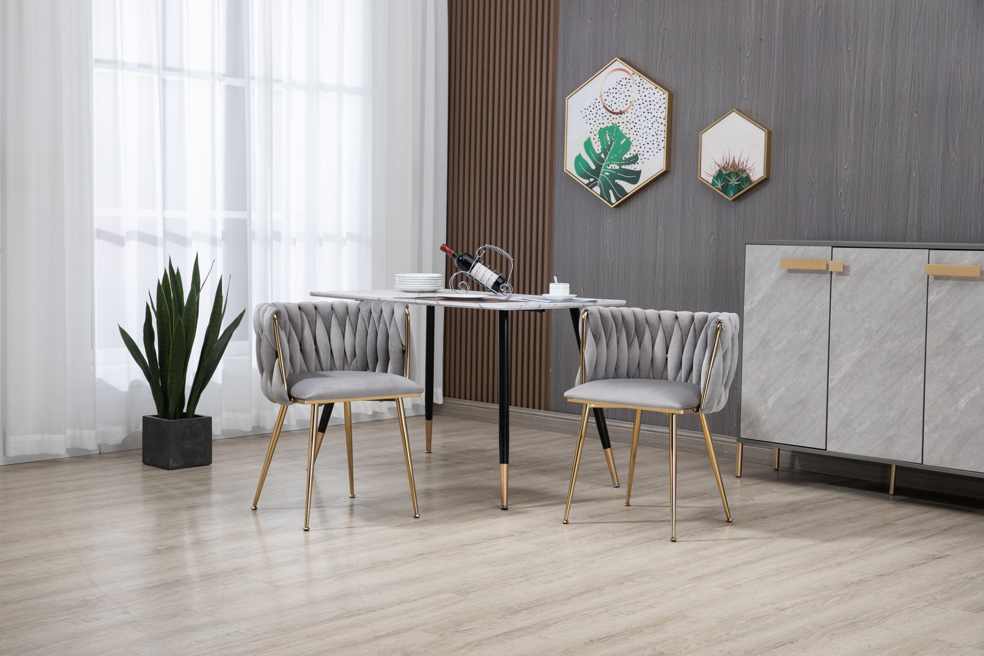 Coolmore Leisuredining Chairsaccent Chair2Pc Set Grey Metal