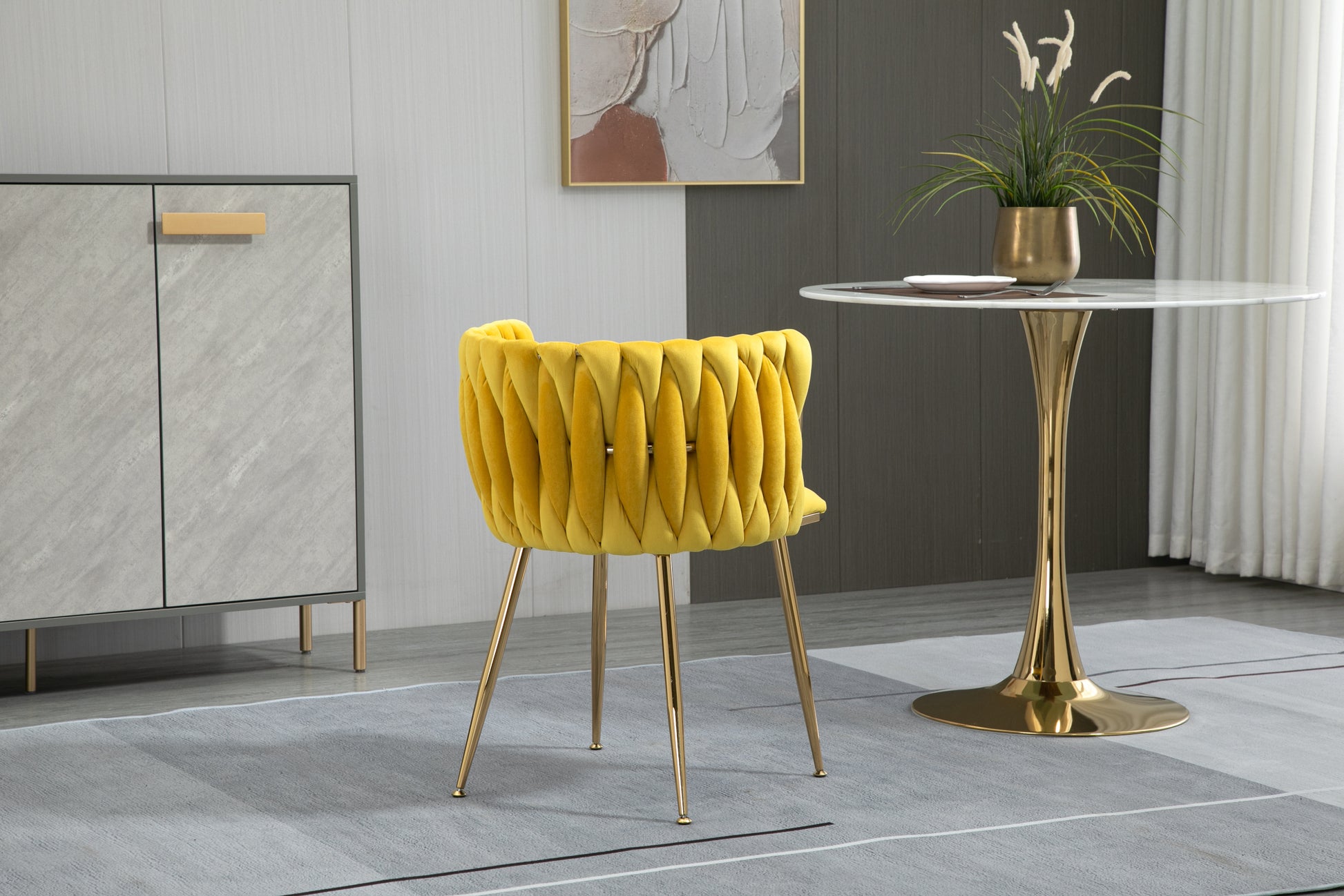 Coolmore Leisuredining Chairsaccent Chair1Pc Set Mustard Metal