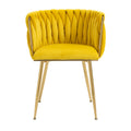 Coolmore Leisuredining Chairsaccent Chair1Pc Set Mustard Metal