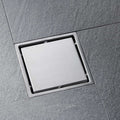 6 Inch Square Shower Floor Drain Brushed Nickel Stainless Steel