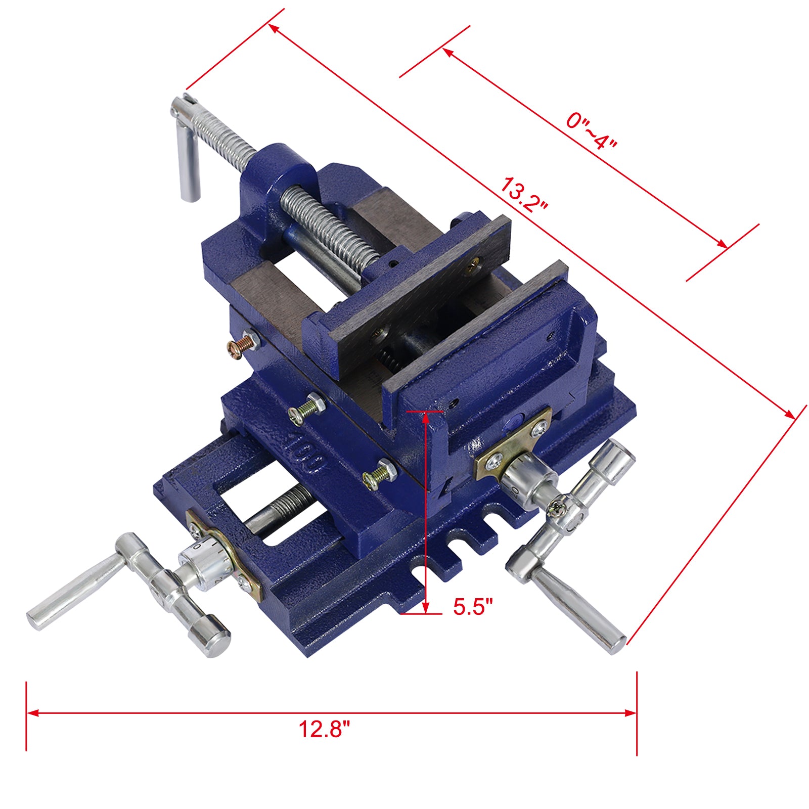 Cross Slide Vise, Drill Press Vise 4Inch,Drill Press Metal Milling 2 Way X Y ,Benchtop Wood Working Clamp Machine Blue Steel