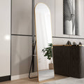 The 1St Generation Of Floor Mounted Full Length Mirrors. Aluminum Alloy Metal Frame Arched Wall Mirror, Bathroom Makeup Mirror, Bedroom Porch, Wall Mounted. Gold 60 