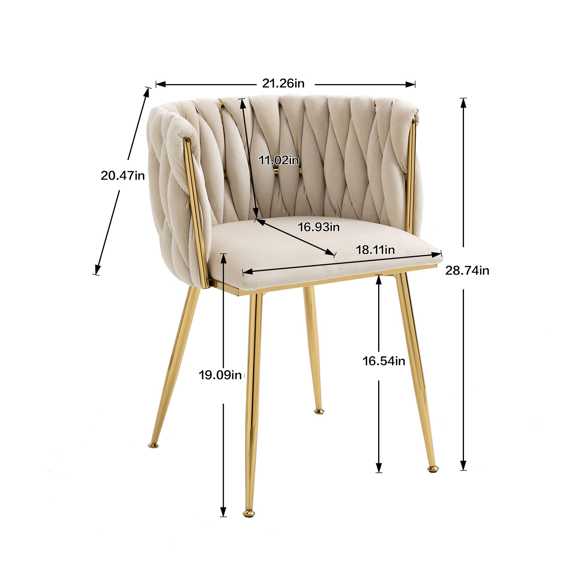 Coolmore Leisuredining Chairsaccent Chair1Pc Set Ivory Metal