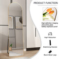 The 1St Generation Of Floor Mounted Full Length Mirrors. Aluminum Alloy Metal Frame Arched Wall Mirror, Bathroom Makeup Mirror, Bedroom Porch, Wall Mounted. Gold 60 