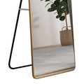 The 1St Generation Of Floor Mounted Full Length Mirrors. Aluminum Alloy Metal Frame Arched Wall Mirror, Bathroom Makeup Mirror, Bedroom Porch, Wall Mounted. Gold 60 