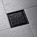 6 Inch Square Shower Floor Drain Matte Black Stainless Steel