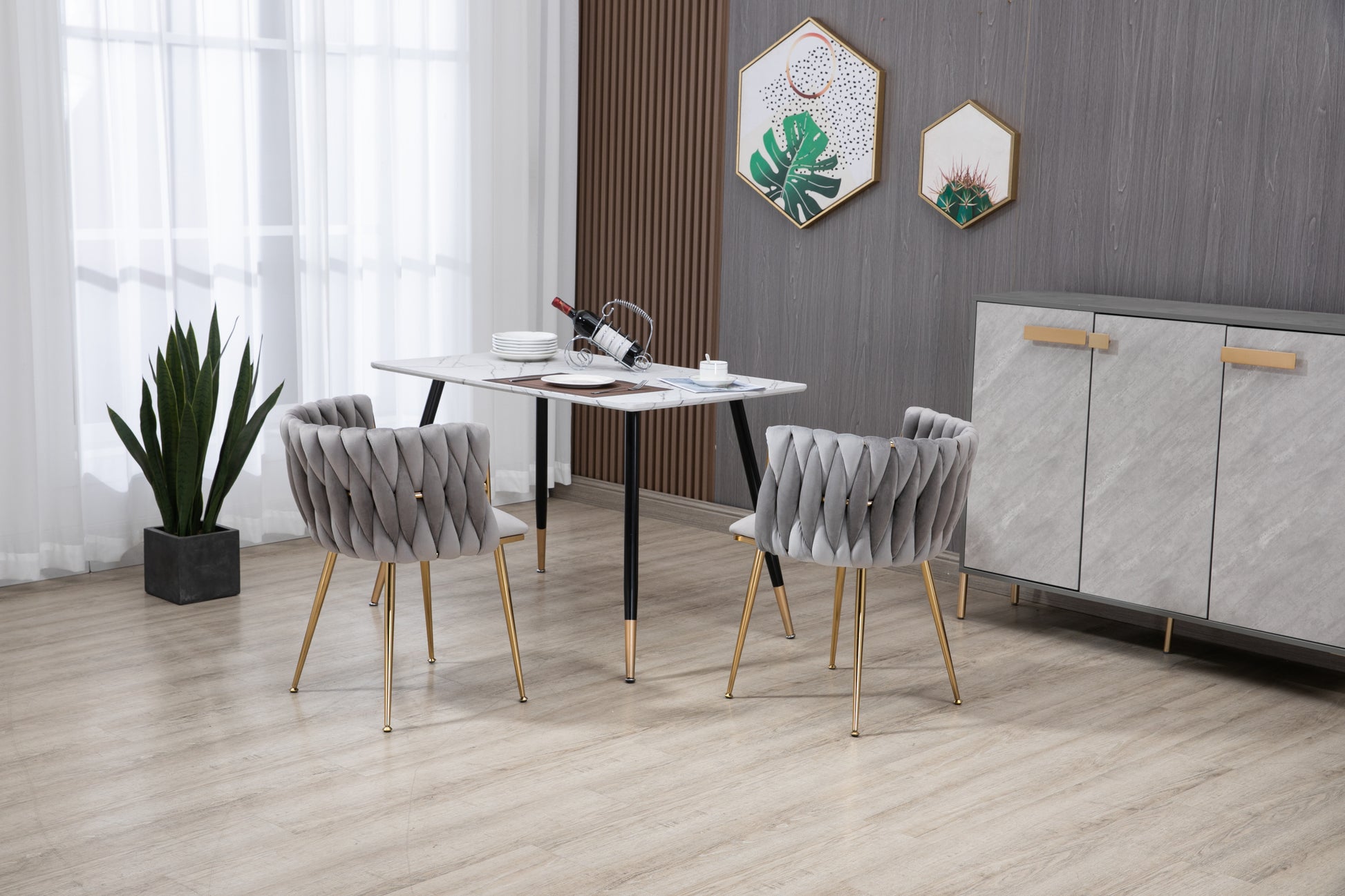 Coolmore Leisuredining Chairsaccent Chair2Pc Set Grey Metal