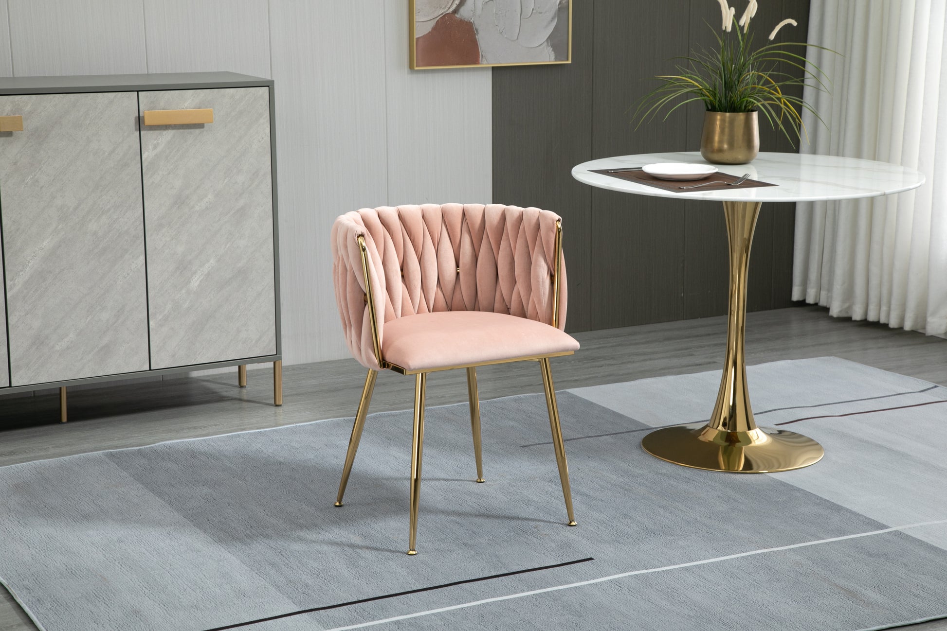Coolmore Leisuredining Chairsaccent Chair2Pc Set Pink Metal