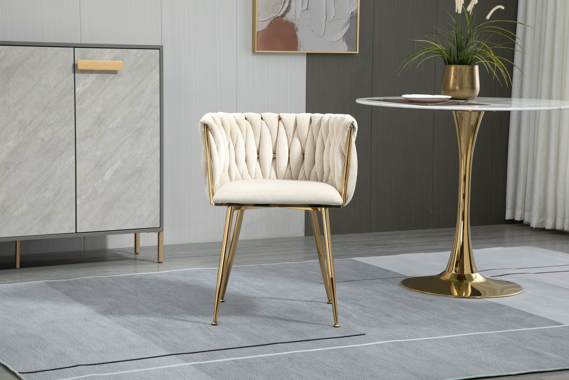Coolmore Leisuredining Chairsaccent Chair1Pc Set Ivory Metal