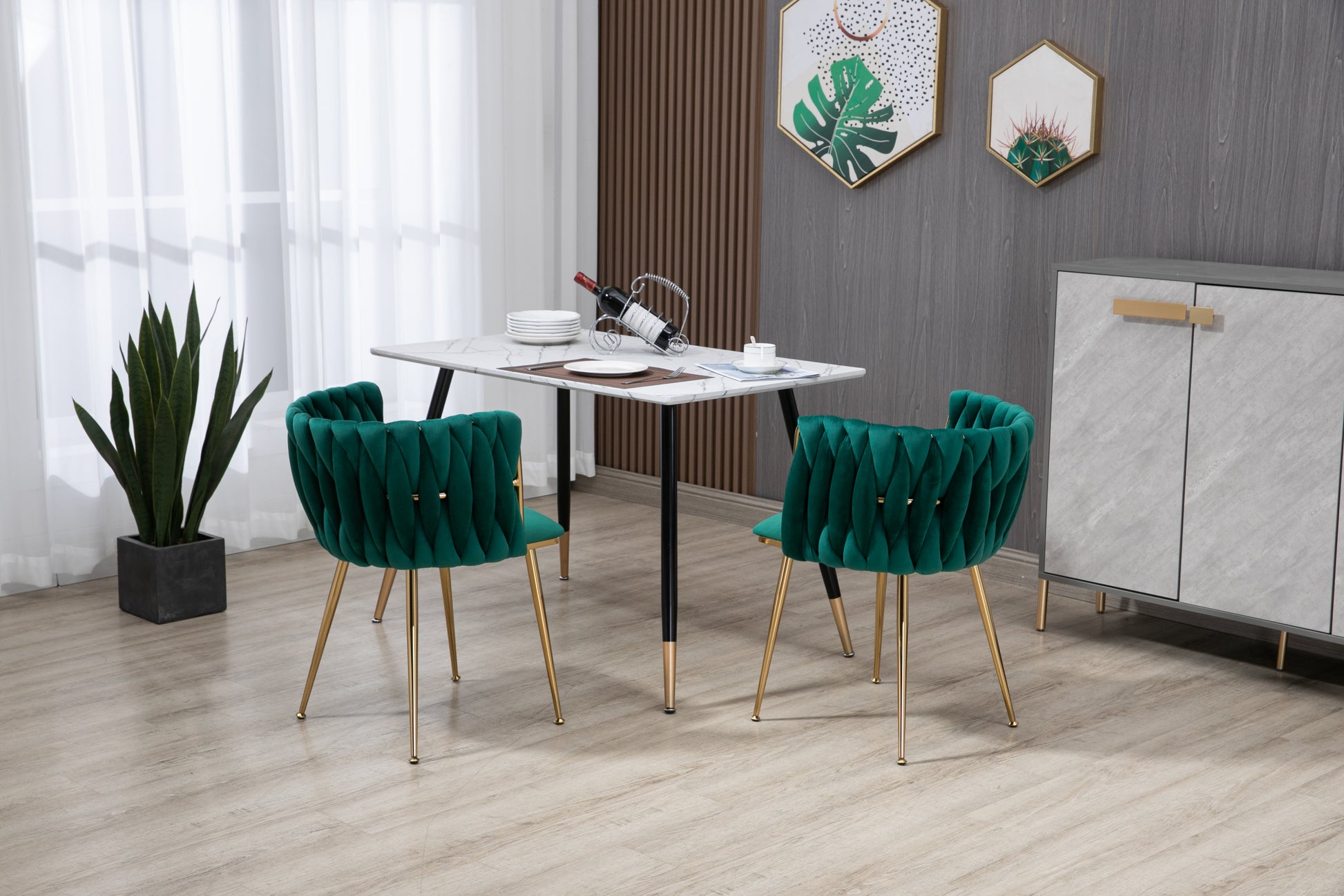 Coolmore Leisuredining Chairsaccent Chair2Pc Set Emerald Metal