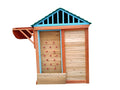 Eco Friendly Outdoor Wooden 4 In 1 Game House For Kids Garden Playhouse With Different Games On Every Surface,Solid Wood,61.4