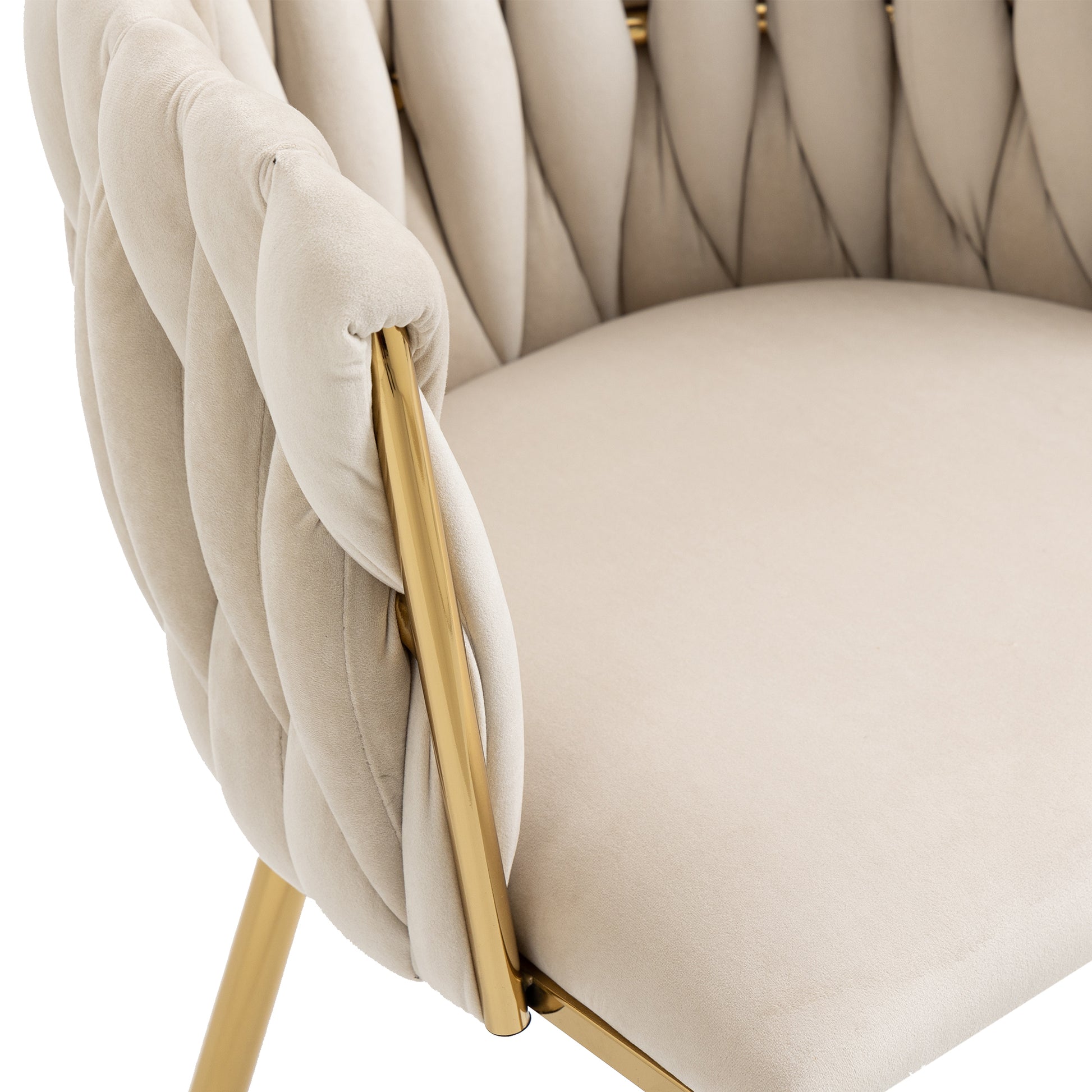Coolmore Leisuredining Chairsaccent Chair1Pc Set Ivory Metal
