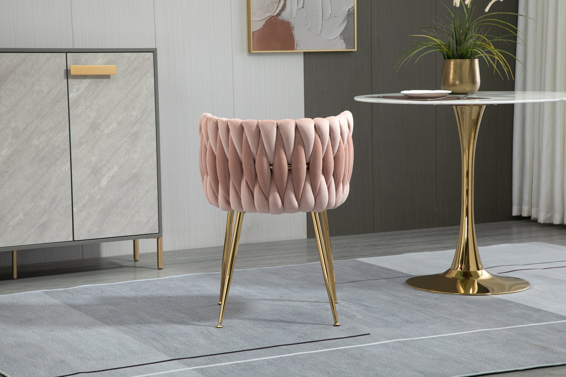 Coolmore Leisuredining Chairsaccent Chair2Pc Set Pink Metal