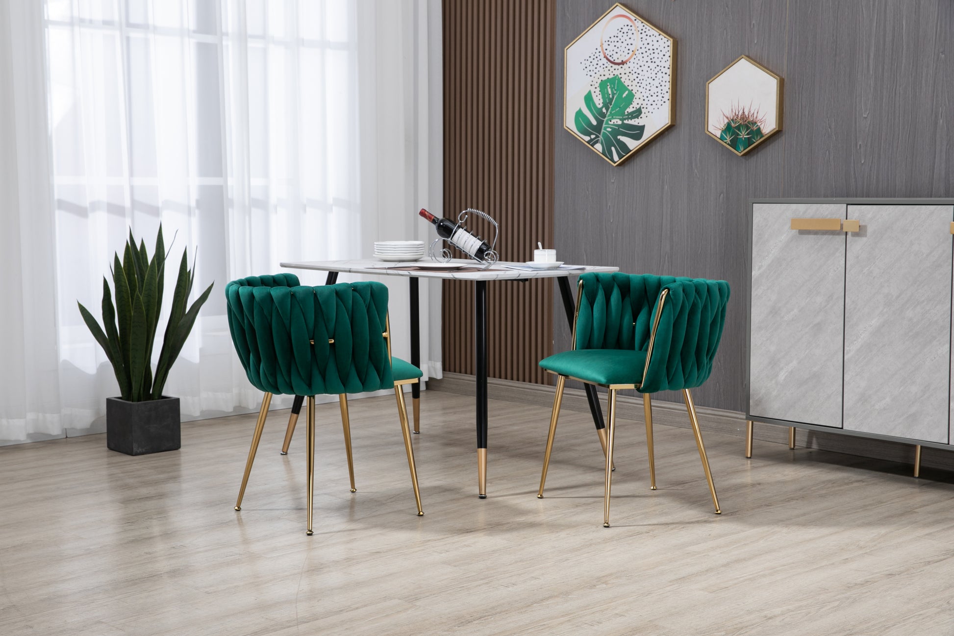 Coolmore Leisuredining Chairsaccent Chair2Pc Set Emerald Metal