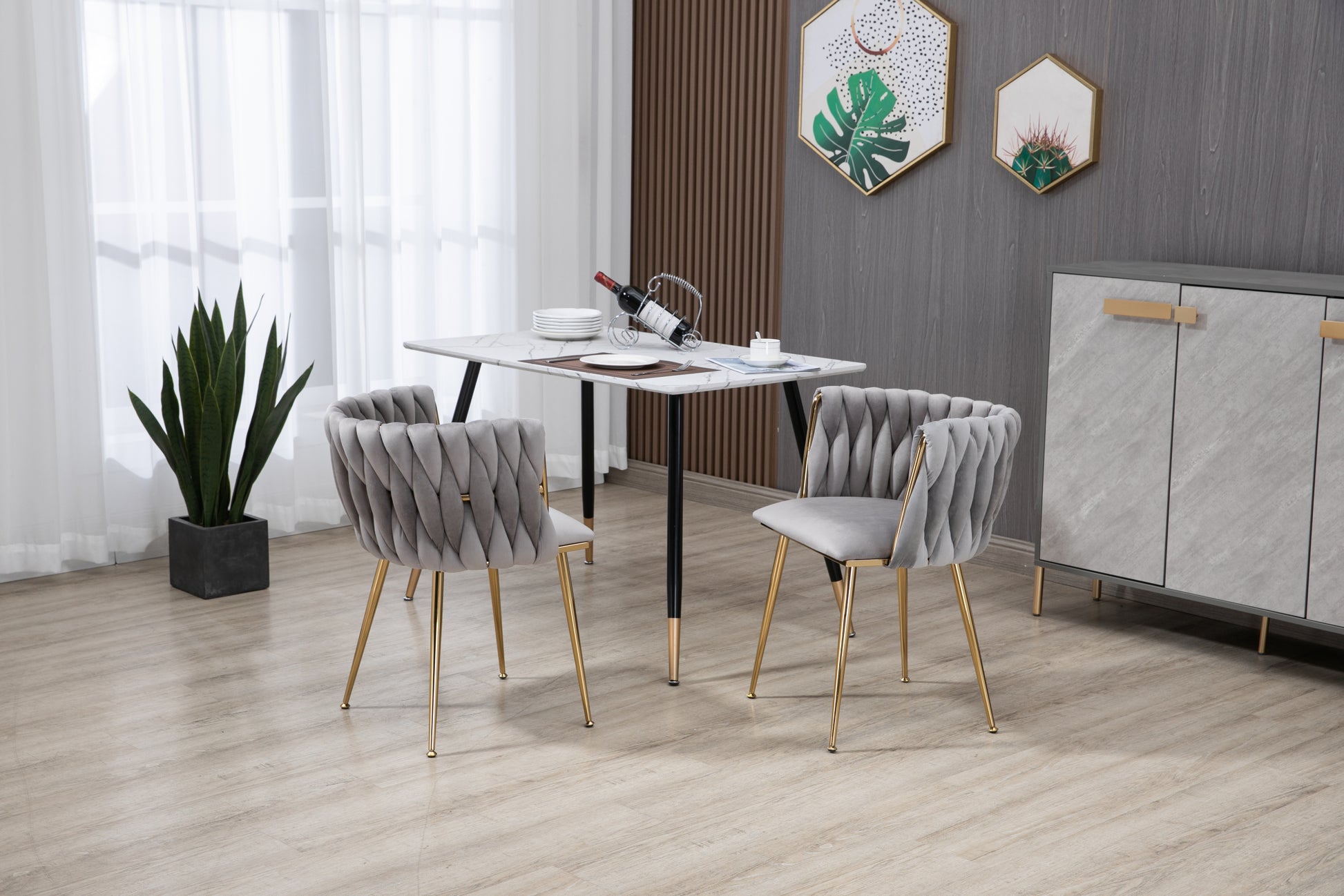 Coolmore Leisuredining Chairsaccent Chair2Pc Set Grey Metal