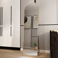 The 1St Generation Of Floor Mounted Full Length Mirrors. Aluminum Alloy Metal Frame Arched Wall Mirror, Bathroom Makeup Mirror, Bedroom Porch, Wall Mounted. Gold 60 
