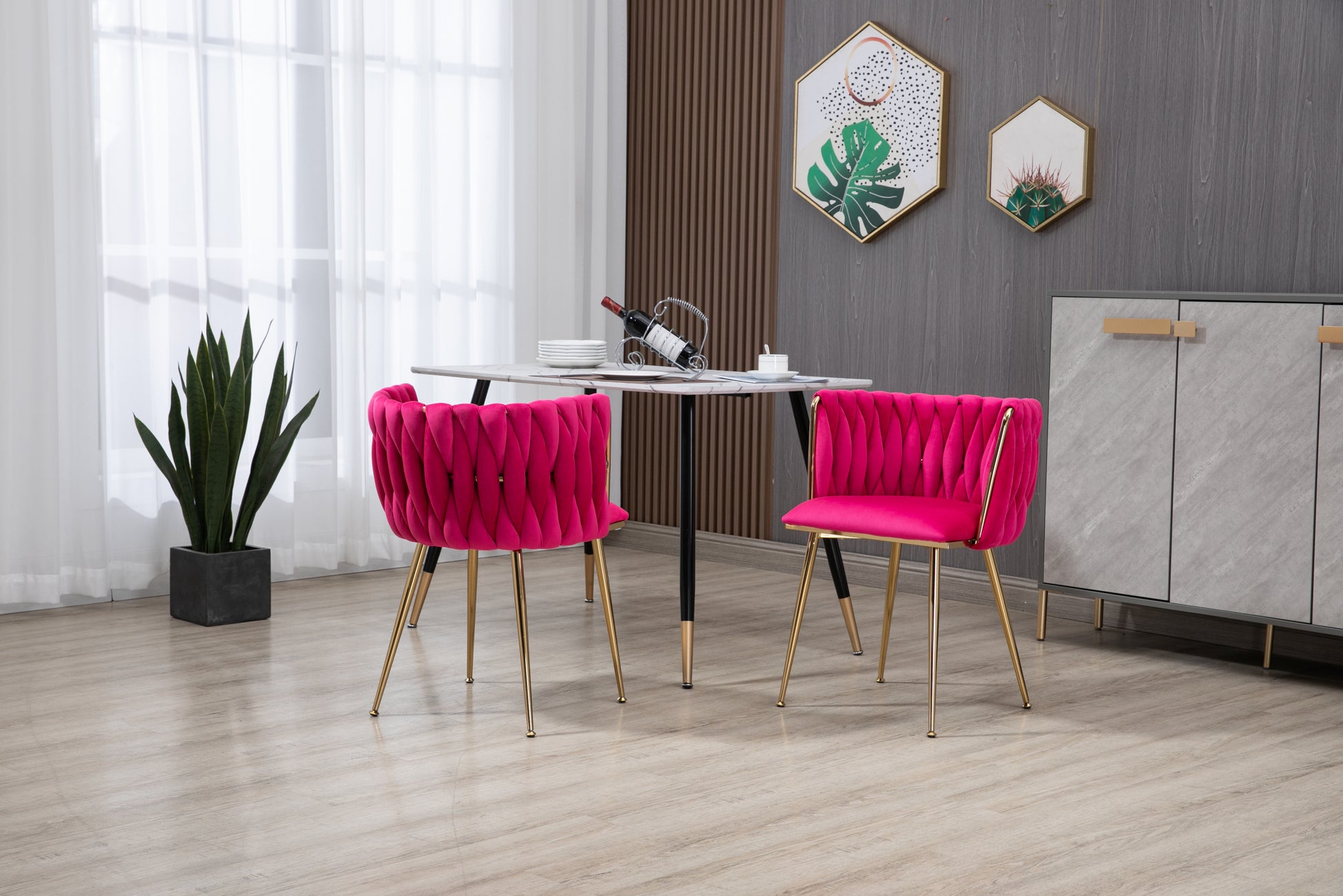 Coolmore Leisuredining Chairsaccent Chair2Pc Set Rose Red Metal