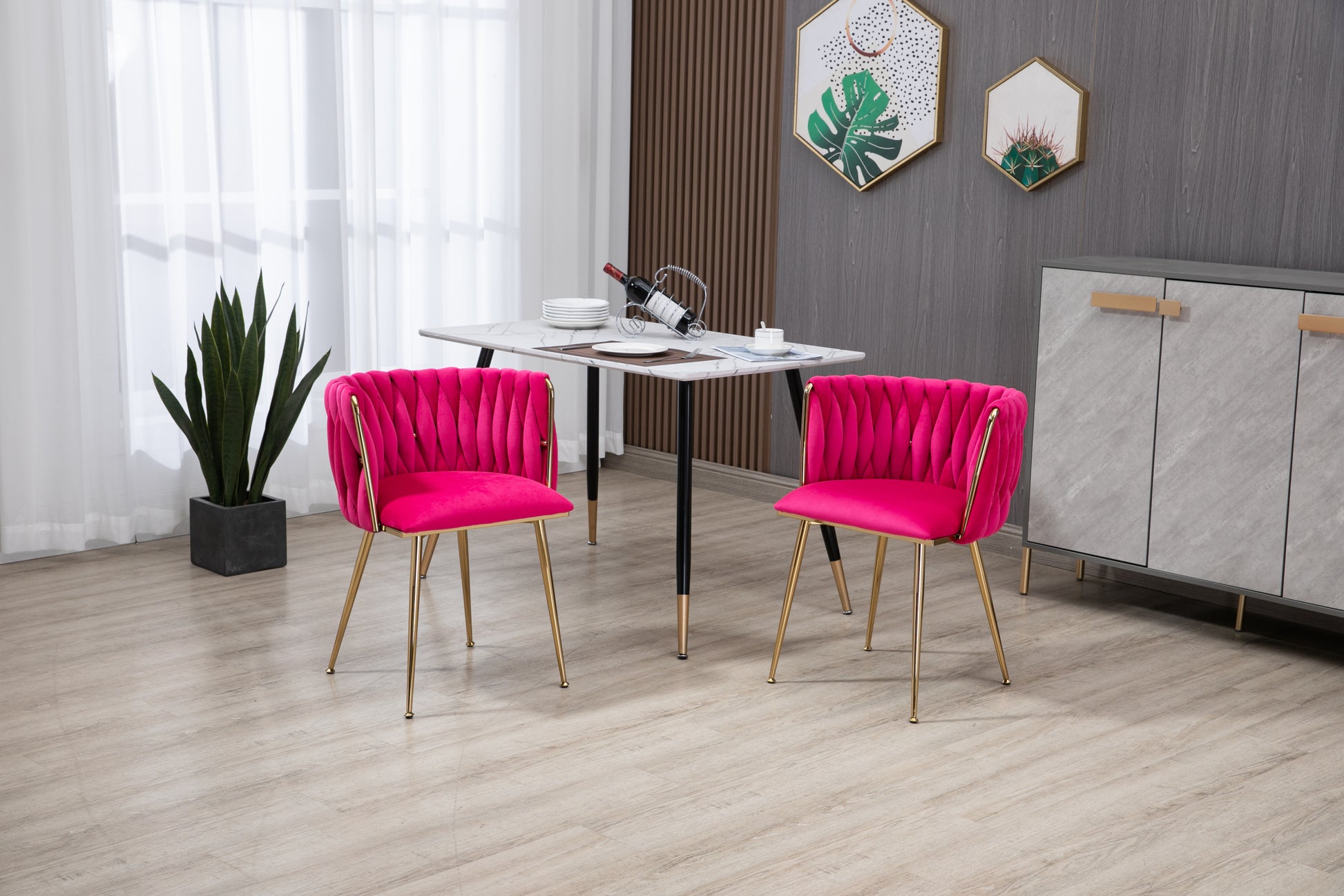 Coolmore Leisuredining Chairsaccent Chair2Pc Set Rose Red Metal