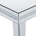 Fashionable Modern Glass Mirrored Coffee Table Set Of 3, Easy Assembly Crystal Design Cocktail Table With 2 End Tables For Apartment Home Office, Silver Silver Glass