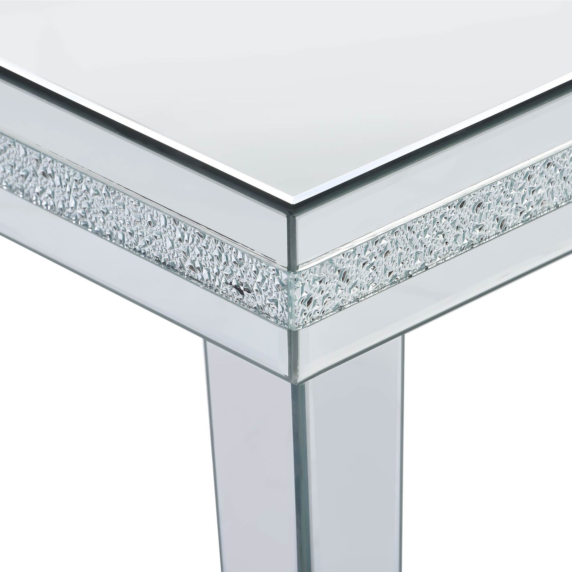 Fashionable Modern Glass Mirrored Coffee Table Set Of 3, Easy Assembly Crystal Design Cocktail Table With 2 End Tables For Apartment Home Office, Silver Silver Glass