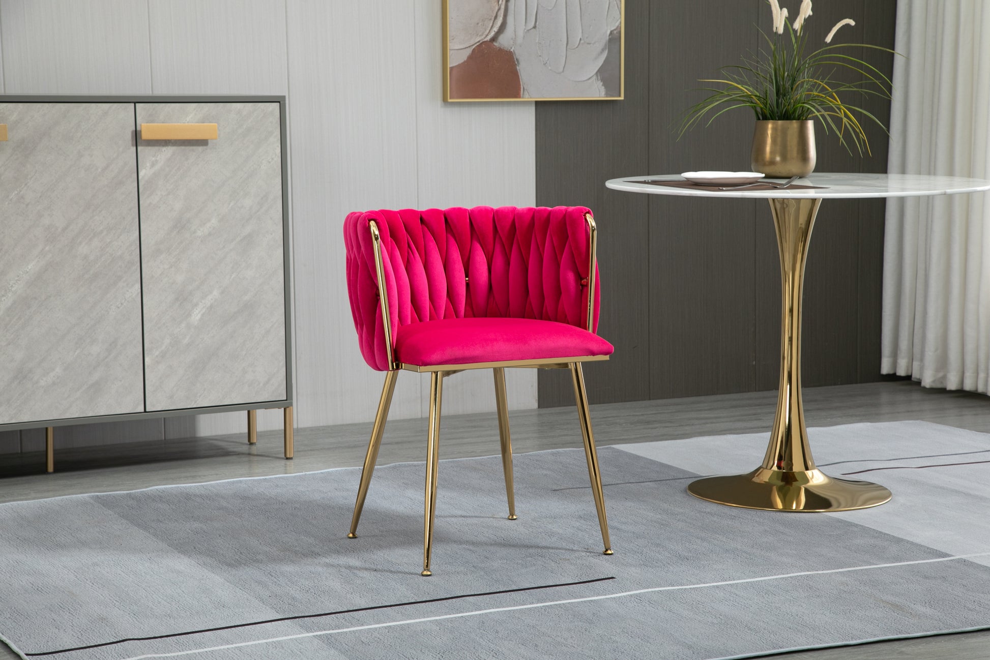 Coolmore Leisuredining Chairsaccent Chair2Pc Set Rose Red Metal