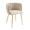 Coolmore Leisuredining Chairsaccent Chair1Pc Set Ivory Metal