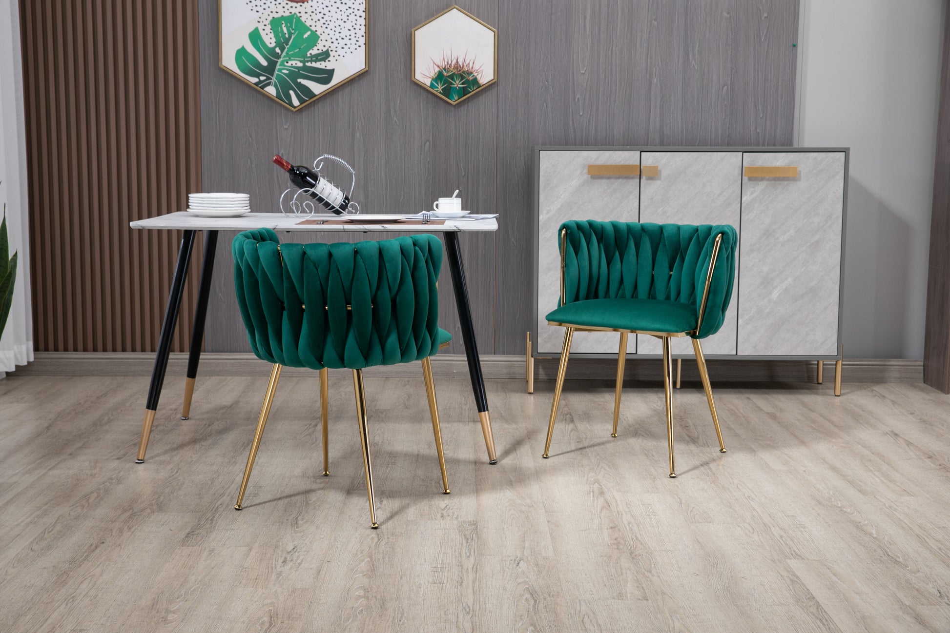 Coolmore Leisuredining Chairsaccent Chair2Pc Set Emerald Metal