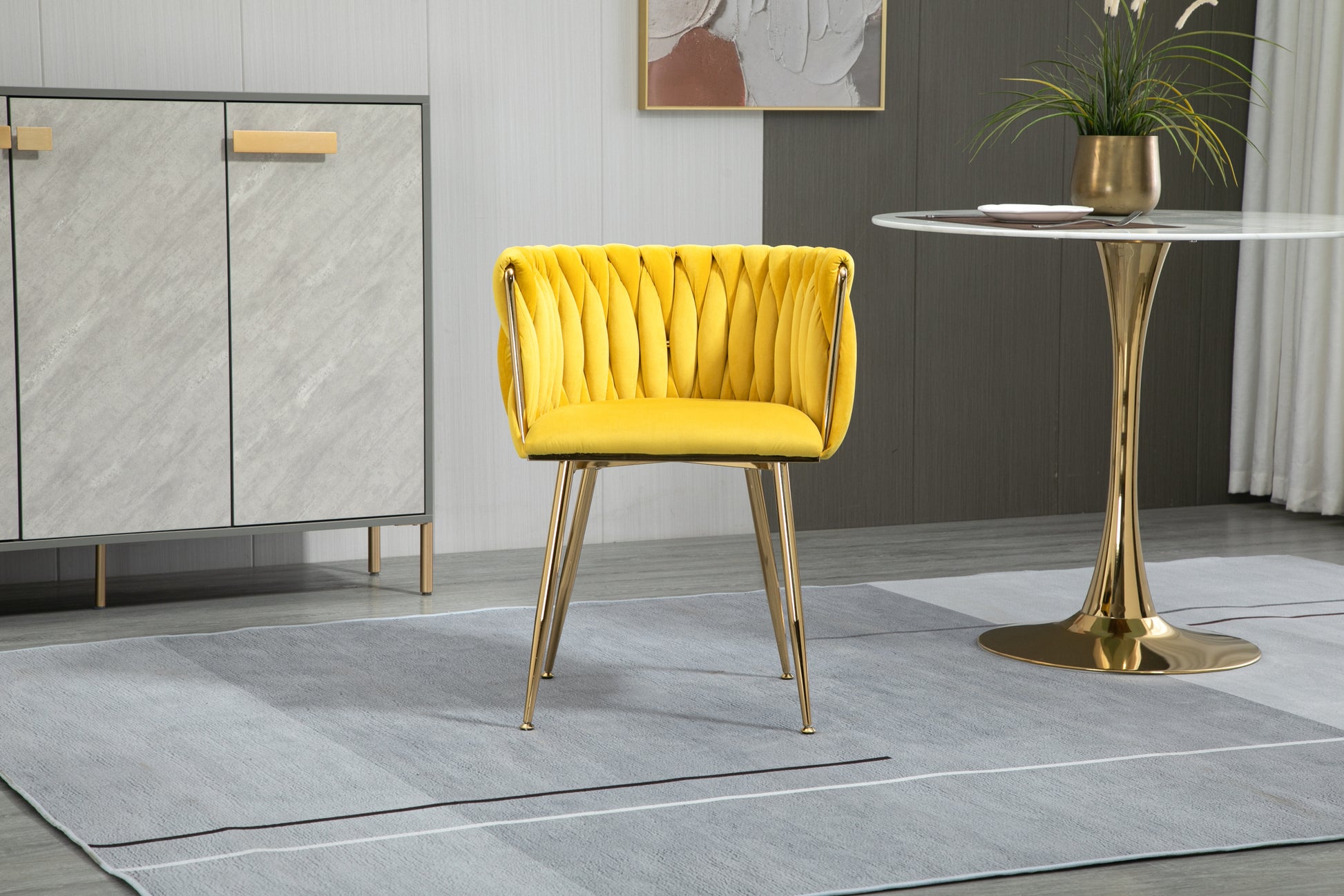 Coolmore Leisuredining Chairsaccent Chair1Pc Set Mustard Metal