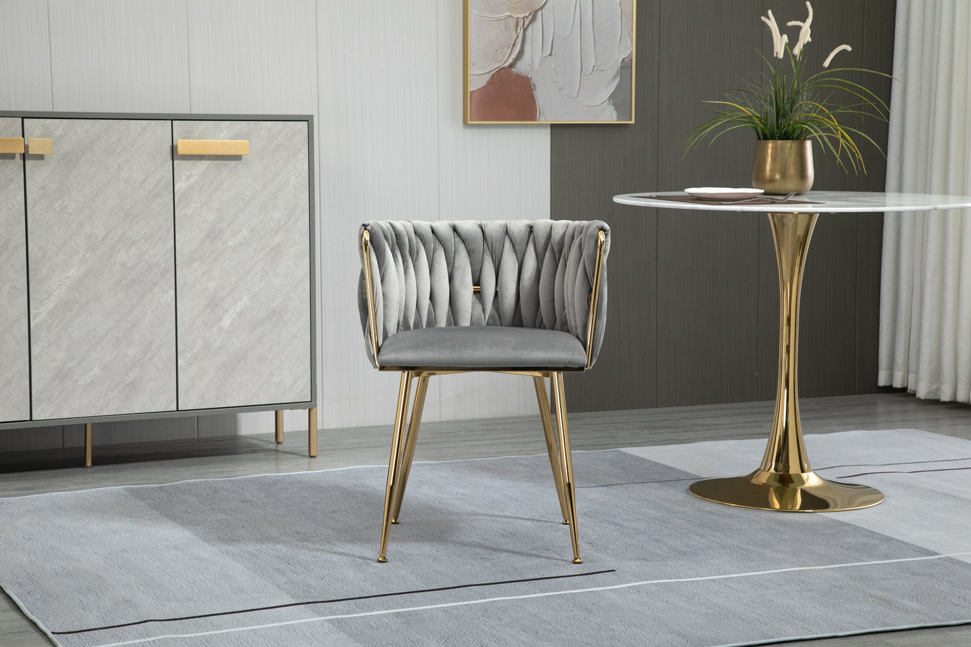 Coolmore Leisuredining Chairsaccent Chair2Pc Set Grey Metal