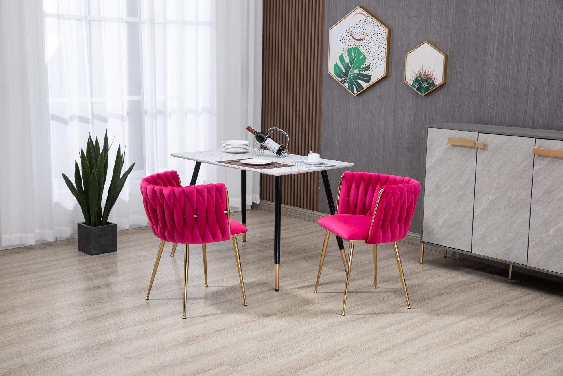 Coolmore Leisuredining Chairsaccent Chair2Pc Set Rose Red Metal