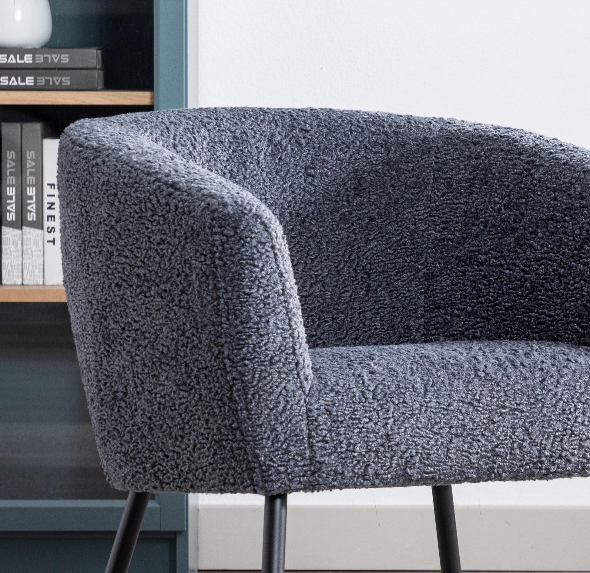 Modern Style 1Pc Accent Chair Grey Sheep Wool Like Fabric Covered Metal Legs Stylish Living Room Furniture Grey Primary Living Space Luxury Fabric