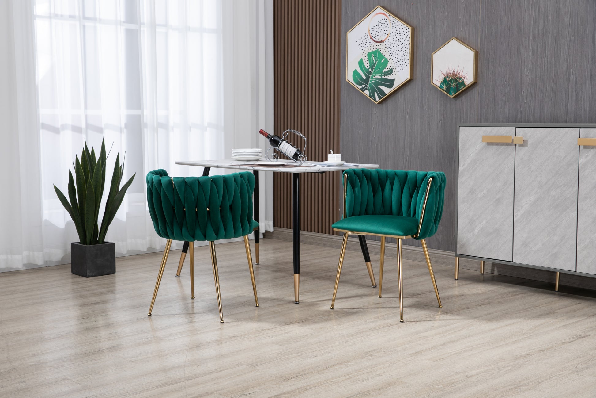 Coolmore Leisuredining Chairsaccent Chair2Pc Set Emerald Metal