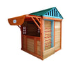 Eco Friendly Outdoor Wooden 4 In 1 Game House For Kids Garden Playhouse With Different Games On Every Surface,Solid Wood,61.4