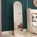 The 1St Generation Of Floor Mounted Full Length Mirrors. Aluminum Alloy Metal Frame Arched Wall Mirror, Bathroom Makeup Mirror, Bedroom Porch, Wall Mounted. Gold 60 