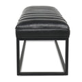 Metal Base Upholstered Bench For Bedroom For Entryway Black Pu