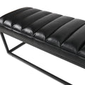 Metal Base Upholstered Bench For Bedroom For Entryway Black Pu