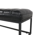 Metal Base Upholstered Bench For Bedroom For Entryway Black Pu