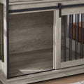 Sliding Door Dog Crate With Drawers. Grey,35.43'' W X 23.62'' D X 33.46'' H Grey Particle Board