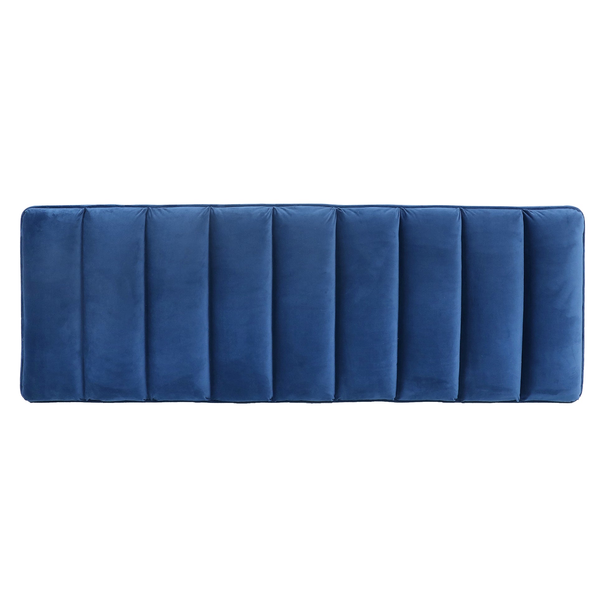 Metal Base Upholstered Bench For Bedroom For Entryway Navy Blue Velvet