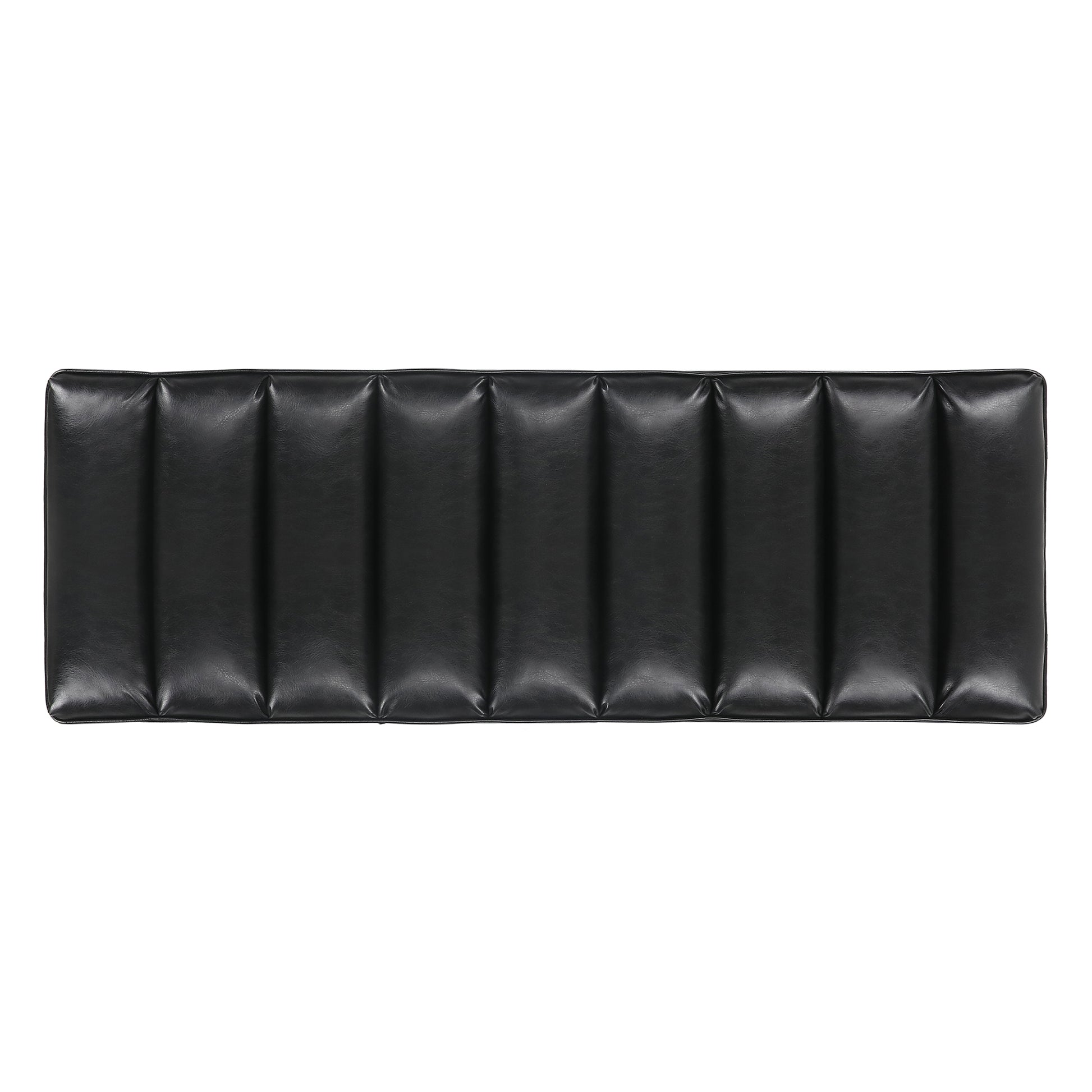 Metal Base Upholstered Bench For Bedroom For Entryway Black Pu