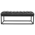 Metal Base Upholstered Bench For Bedroom For Entryway Black Pu