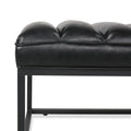 Metal Base Upholstered Bench For Bedroom For Entryway Black Pu