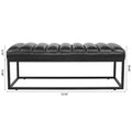 Metal Base Upholstered Bench For Bedroom For Entryway Black Pu