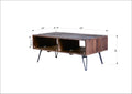 Reclaimed Wood Cocktail Table With Open Storage For Living Room, Metal Legs, Foldable, Black Natural Wood Finish Natural Solid Wood