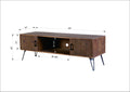 Industrial Style Reclaimed Wood Media Tv Stand With Storage Cabinet For Living Media Room Natural Solid Wood