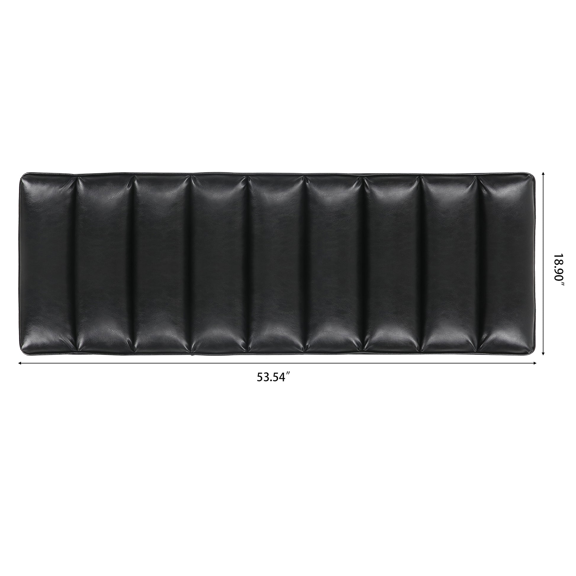 Metal Base Upholstered Bench For Bedroom For Entryway Black Pu