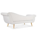 Chaise Lounge With Scroll Arms White Fabric